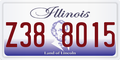 IL license plate Z388015
