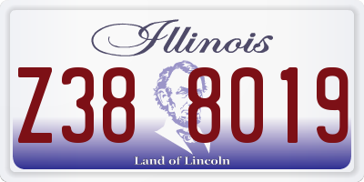 IL license plate Z388019