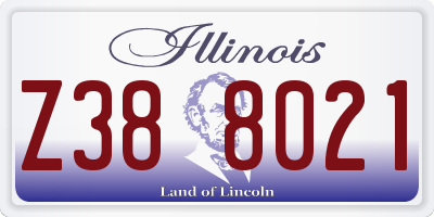 IL license plate Z388021
