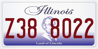 IL license plate Z388022