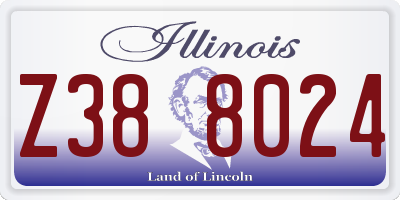 IL license plate Z388024