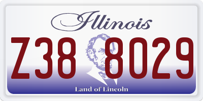 IL license plate Z388029