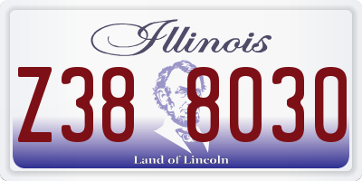 IL license plate Z388030