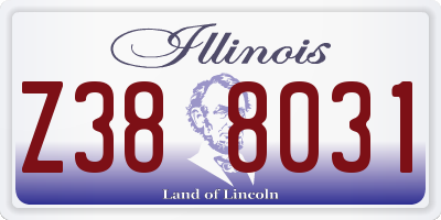 IL license plate Z388031