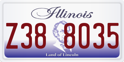 IL license plate Z388035