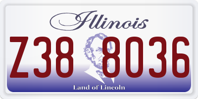 IL license plate Z388036