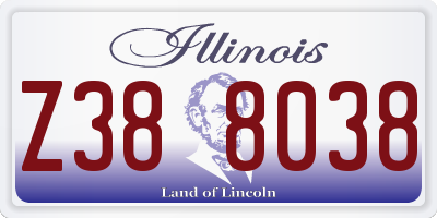 IL license plate Z388038