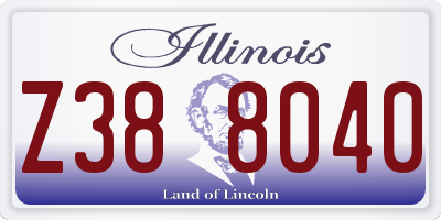 IL license plate Z388040