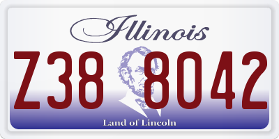 IL license plate Z388042