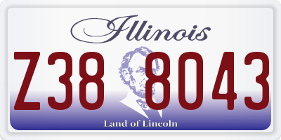 IL license plate Z388043