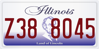IL license plate Z388045