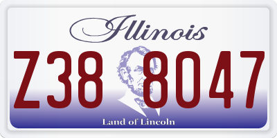 IL license plate Z388047