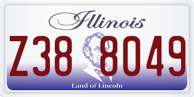 IL license plate Z388049