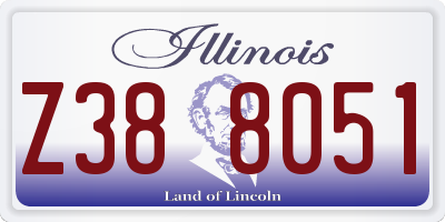 IL license plate Z388051