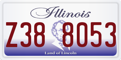 IL license plate Z388053