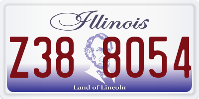 IL license plate Z388054