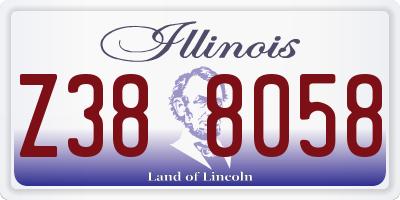 IL license plate Z388058