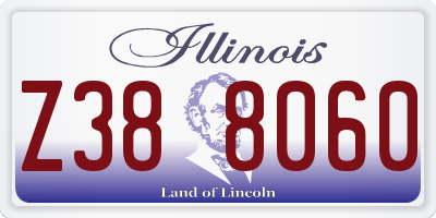 IL license plate Z388060