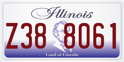 IL license plate Z388061