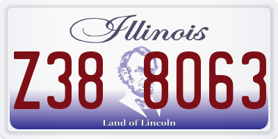 IL license plate Z388063