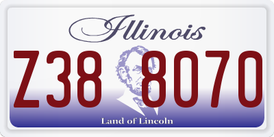 IL license plate Z388070