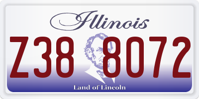 IL license plate Z388072