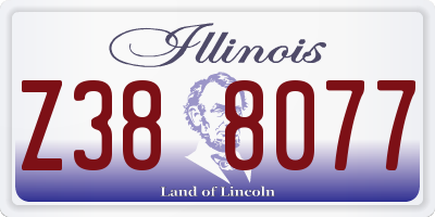 IL license plate Z388077