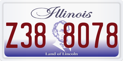 IL license plate Z388078
