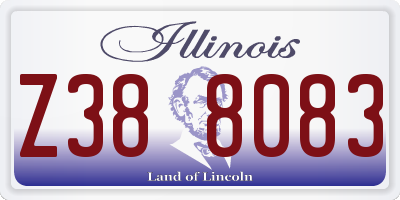 IL license plate Z388083