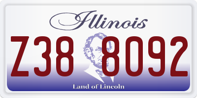 IL license plate Z388092
