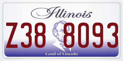 IL license plate Z388093