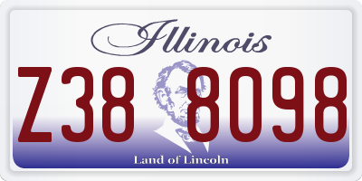 IL license plate Z388098