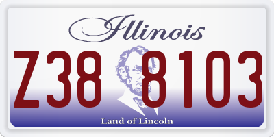 IL license plate Z388103