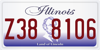 IL license plate Z388106