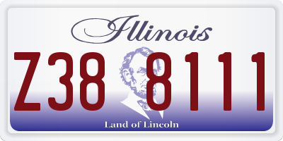 IL license plate Z388111