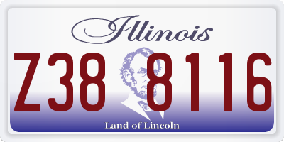 IL license plate Z388116