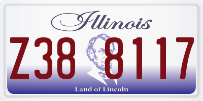 IL license plate Z388117