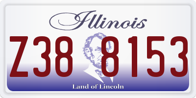 IL license plate Z388153