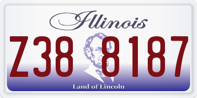 IL license plate Z388187