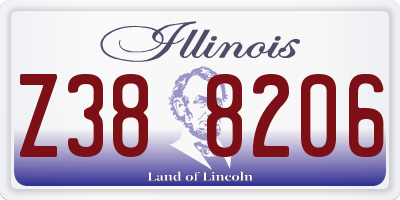 IL license plate Z388206