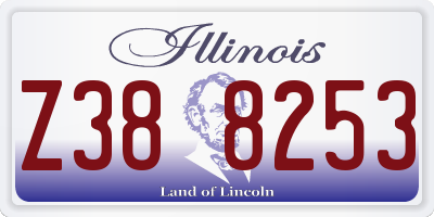 IL license plate Z388253