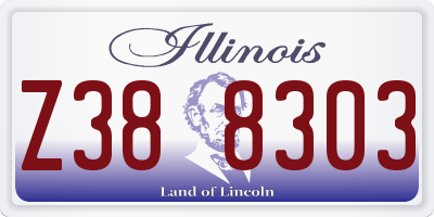 IL license plate Z388303