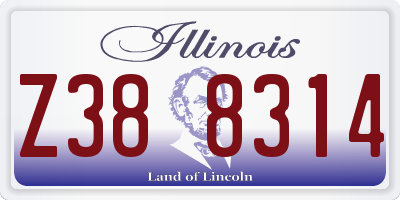 IL license plate Z388314