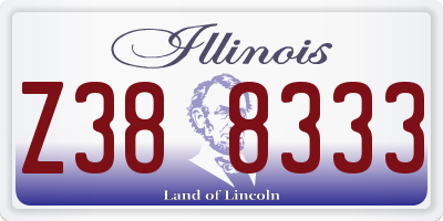 IL license plate Z388333