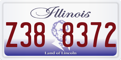 IL license plate Z388372