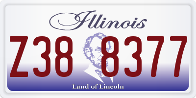IL license plate Z388377