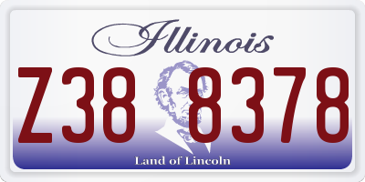 IL license plate Z388378