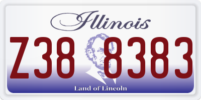 IL license plate Z388383