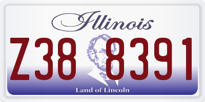 IL license plate Z388391