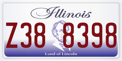 IL license plate Z388398